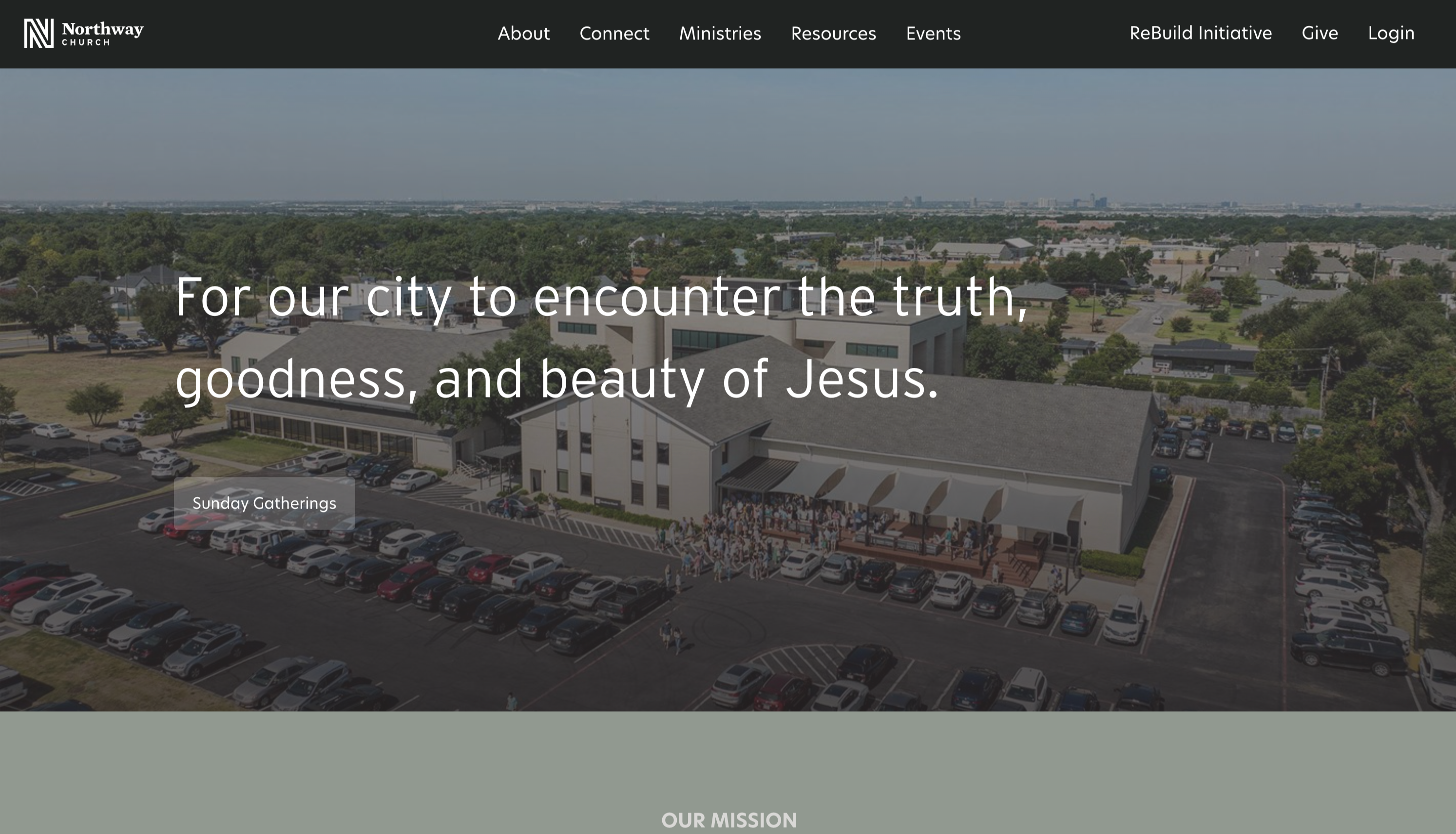 Website image from Northway Church located in Dallas, TX.