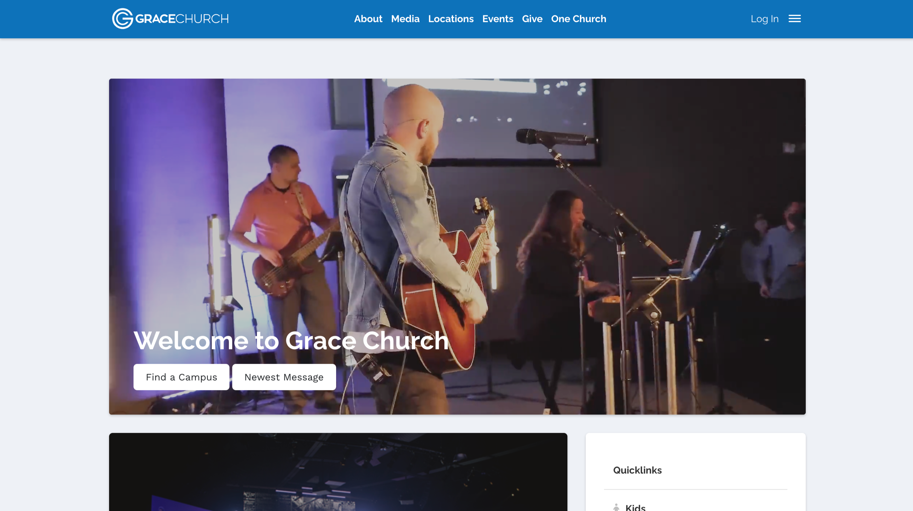 Website image from Grace Church located in the Kansas City, KS area.